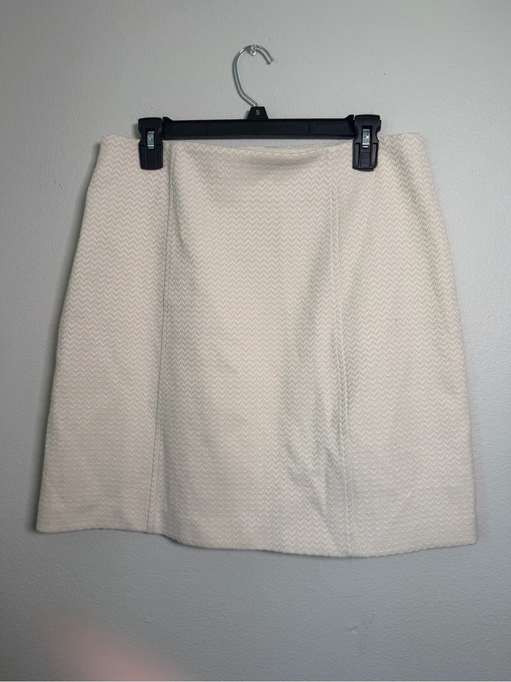 MM.LaFleur Cream Textured Chevron A-Line Skirt Size 12 Office Business Casual - Picture 3 of 12